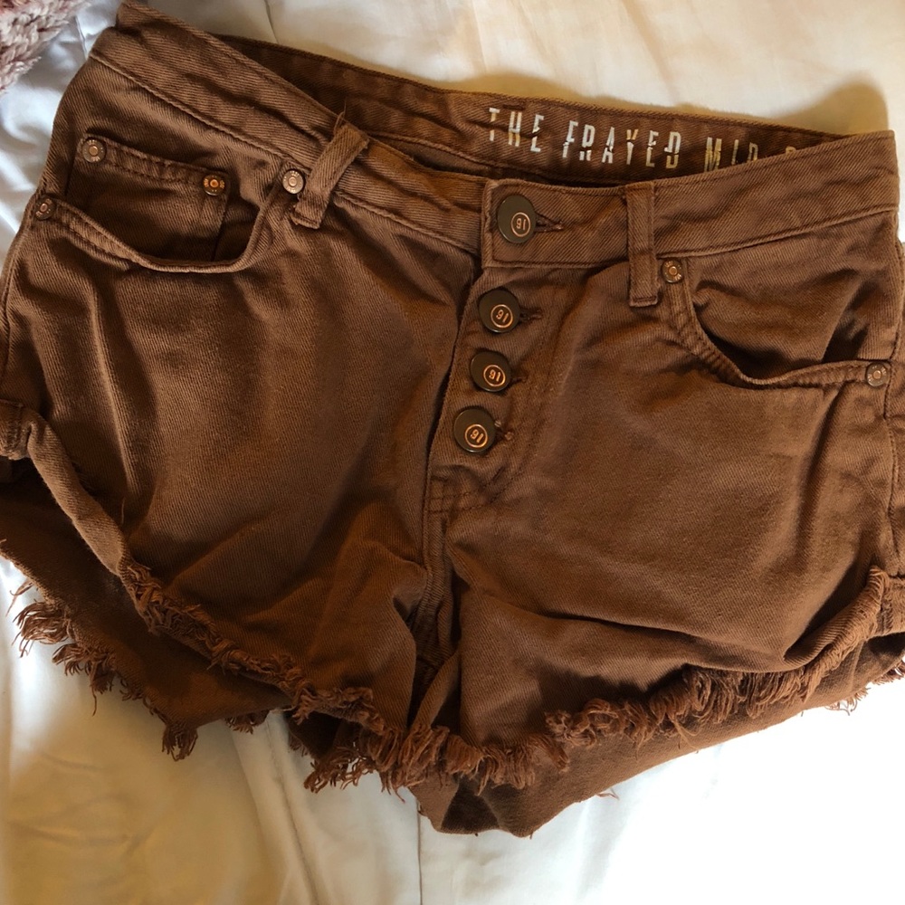 Mid rise denim shorts